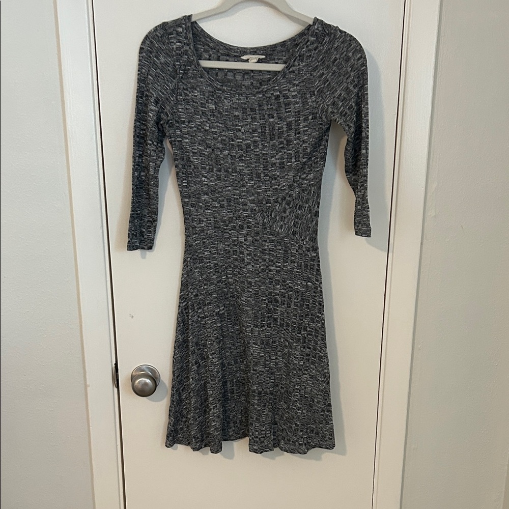 Chic Long Sleeve Gray Dress